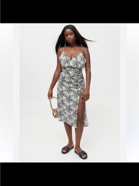 Urban Outfitters Black and White Graphic Slip Dress